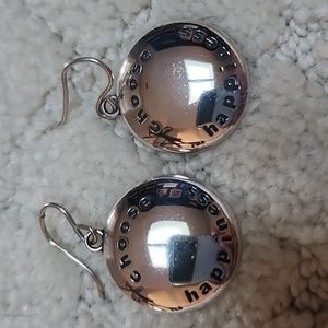 Choose Happiness Sterling Silver Earrings